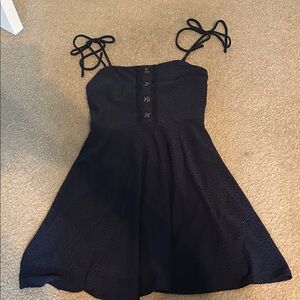 Speechless Navy Eyelet Dress